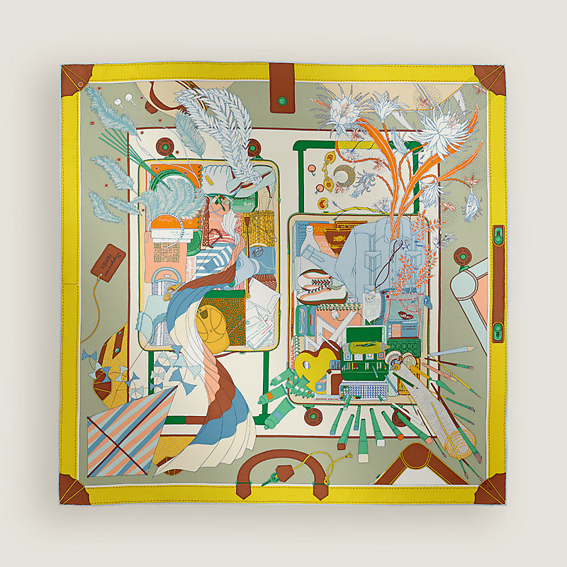 HERMES スカーフ カレ90 Bagage a Main Carré 90 Bagage à Main - Vert | Hermès Canada